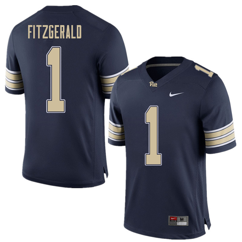 Men #1 Larry Fitzgerald Pittsburgh Panthers College Football Jerseys Sale-Home Blue